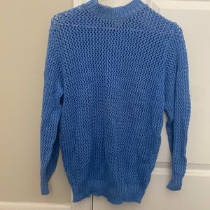 blue knit sweater